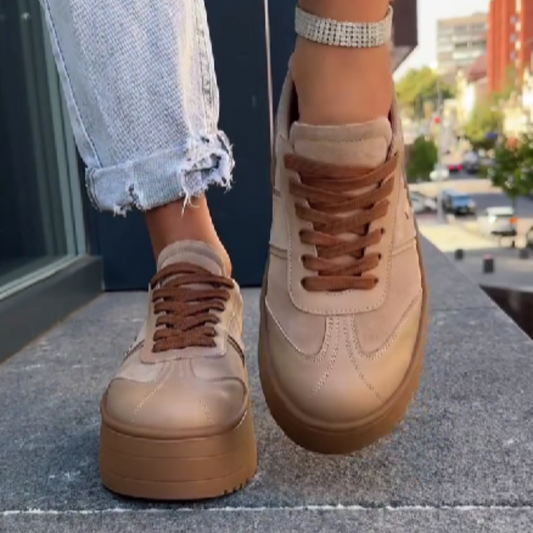 Lace Up Suede Platform Sneakers