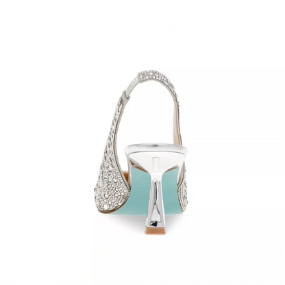 Sparkling Crystal Embellished Slingback Pumps