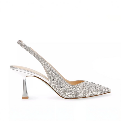 Sparkling Crystal Embellished Slingback Pumps