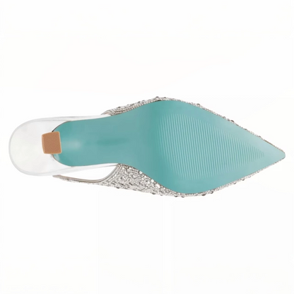 Sparkling Crystal Embellished Slingback Pumps