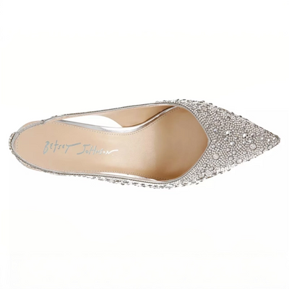 Sparkling Crystal Embellished Slingback Pumps