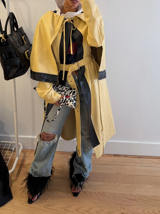 Contrast Cape Design Coat