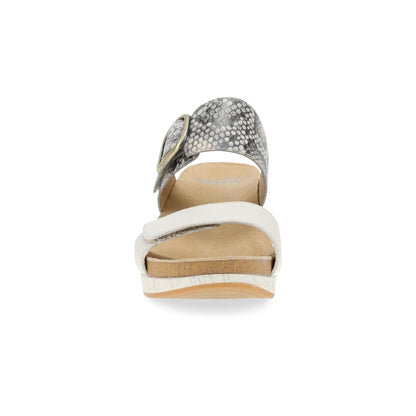 Snake Print Wedge Sandals With Buckle Detail