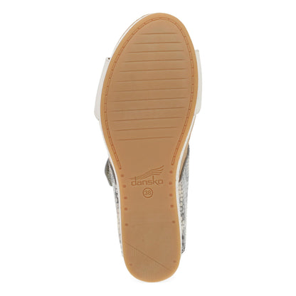 Snake Print Wedge Sandals With Buckle Detail
