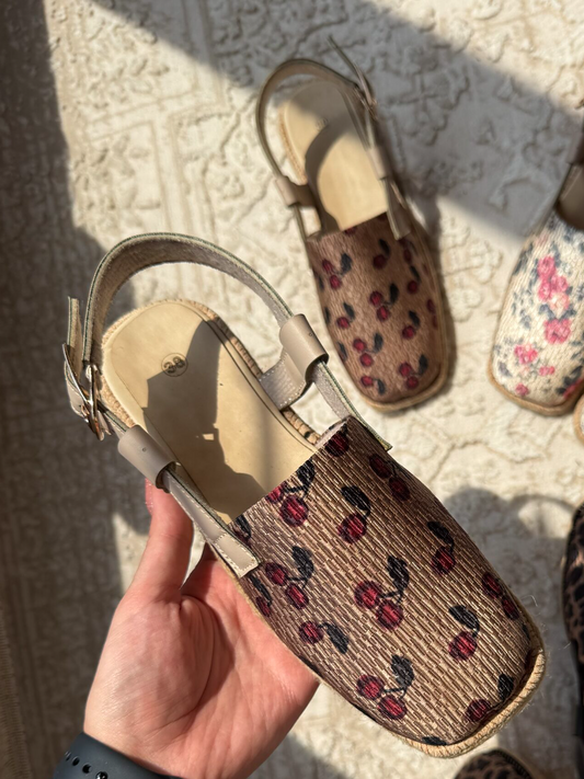 Cherry Print Slingback Clogs