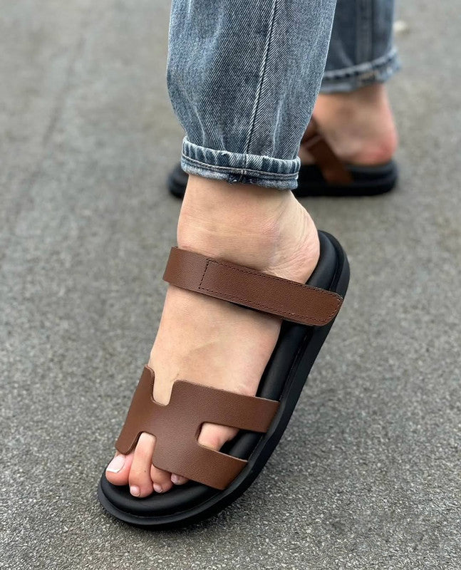 Double Strap Flat Sandals