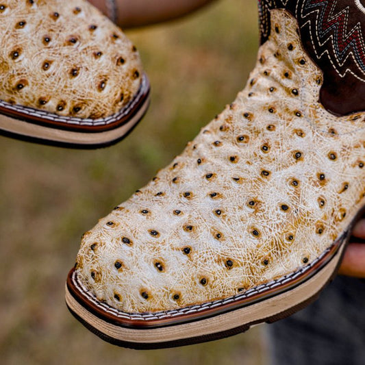 Desert Orix Ostrich Leather Boots With 3D Lightweight Sole - Composite Toe