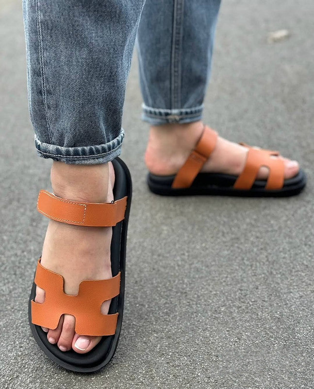 Double Strap Flat Sandals
