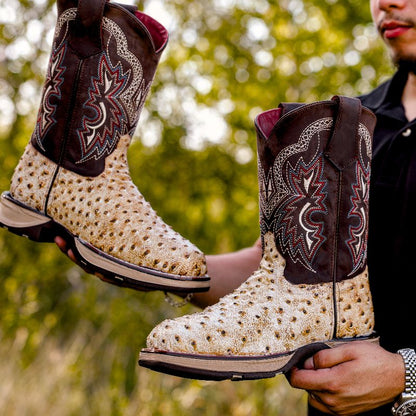 Desert Orix Ostrich Leather Boots With 3D Lightweight Sole - Composite Toe