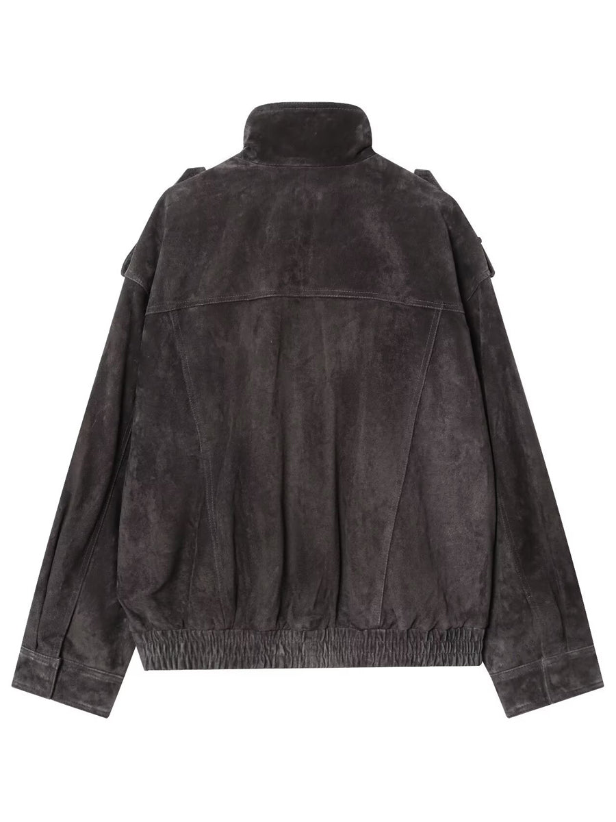 Suede Leather Pockets Jacket