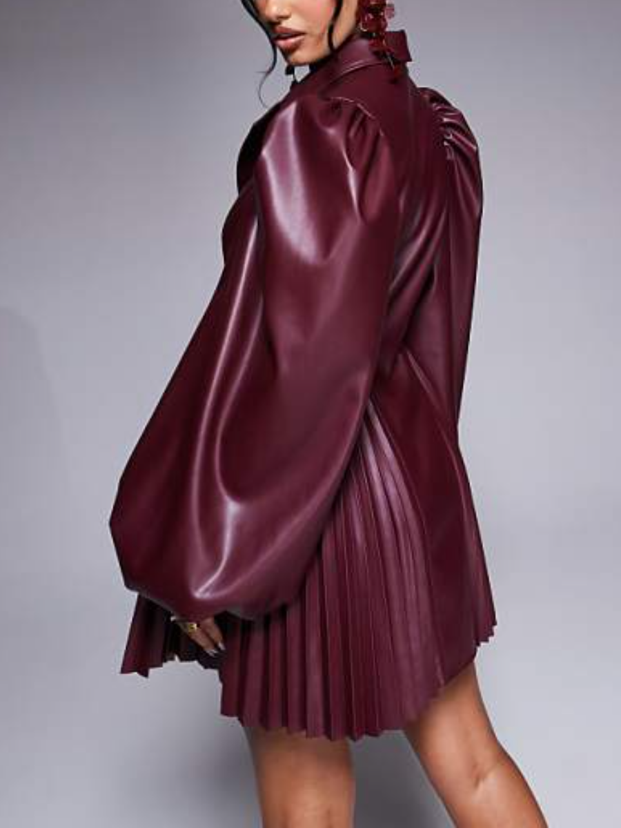 Pleated Leather Dress