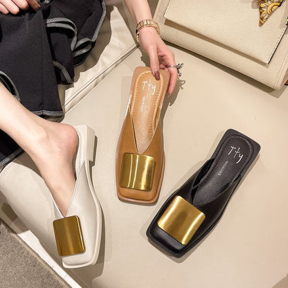 Fashion Metallic Patent Leather Sandals