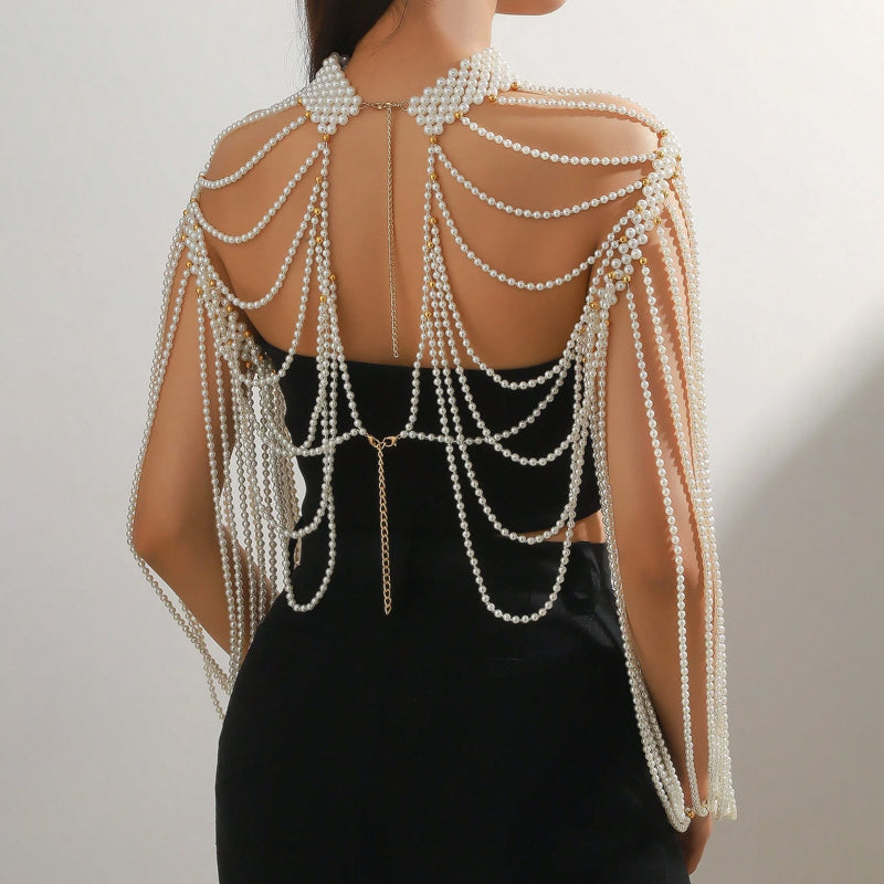 Faux Pearl Body Chain