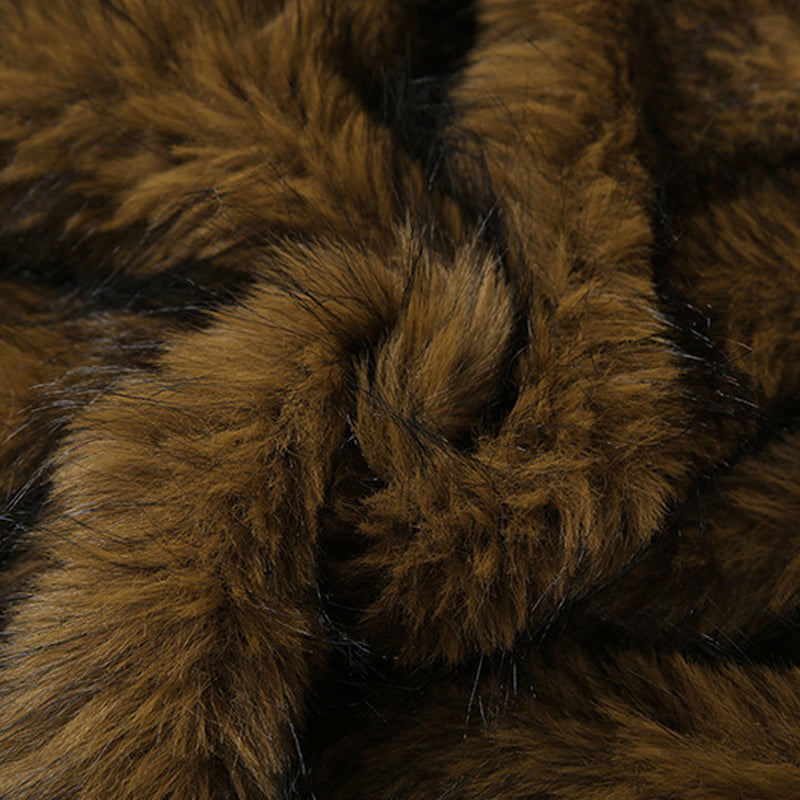 Fashion Fuzzy Skew Neck Top