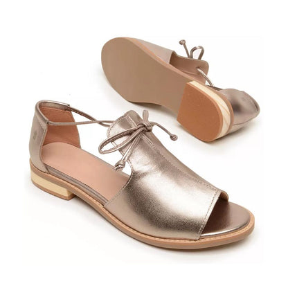 Strappy Peep Toe Flat Sandals