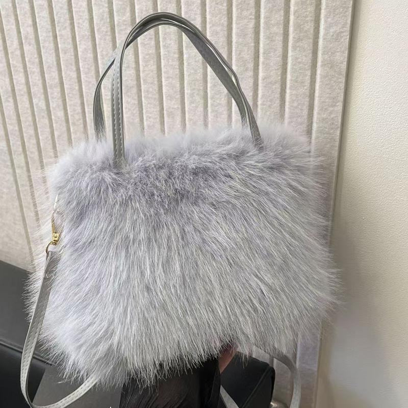 Fashion Plush Handbag Shoulder Crossbody Bag