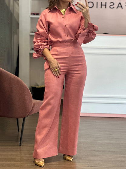 Lace-up High Waist Two Pieces Set