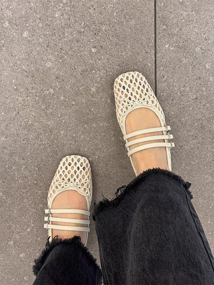 Flat Bow Mary Jane Shoes