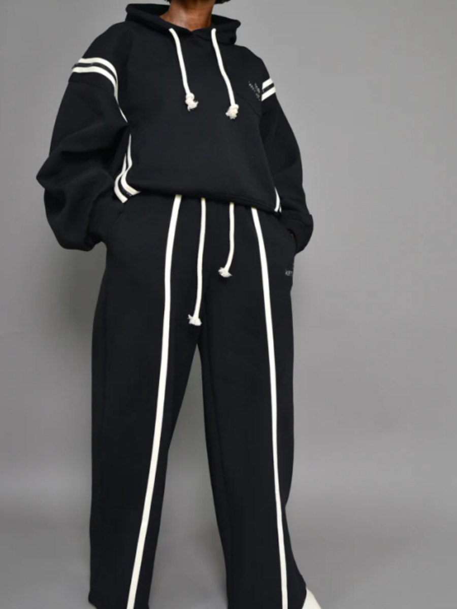 Contrast Stripe Sport Suit