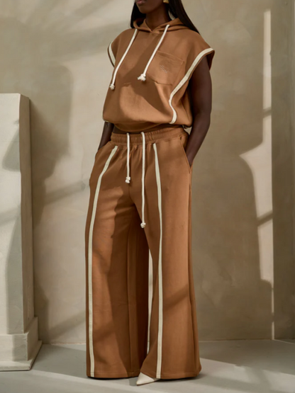 Contrast Stripe Sport Suit