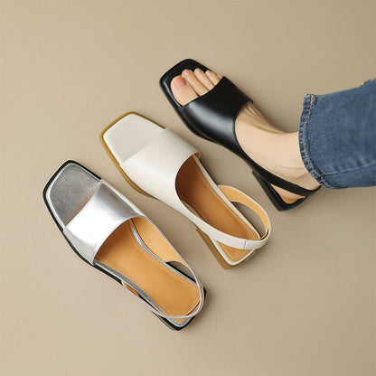 Versatile Square Toe Slingback Footwear