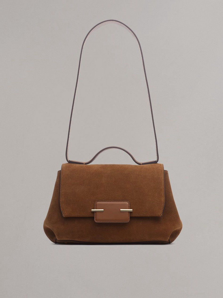 Suede Top Handle Bag