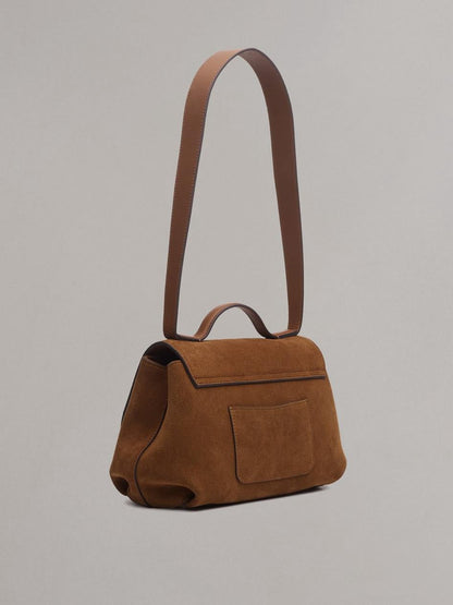 Suede Top Handle Bag