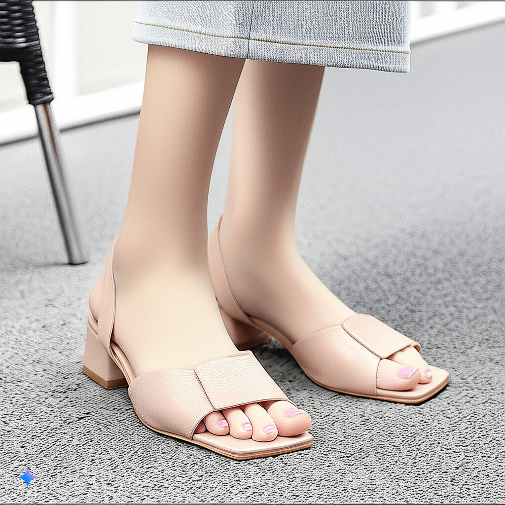 Fashion Square Buckle-Detail Sandals
