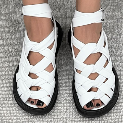 Soft-soled Woven Platform Sandals
