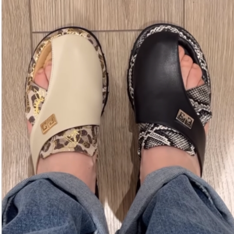 Print Thong Mules