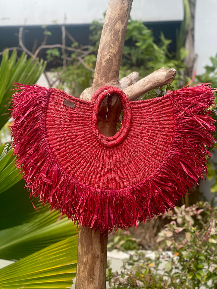 Tassel Handheld Straw Woven Bag Holiday Travel Woven Bag