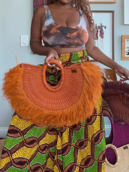 Tassel Handheld Straw Woven Bag Holiday Travel Woven Bag