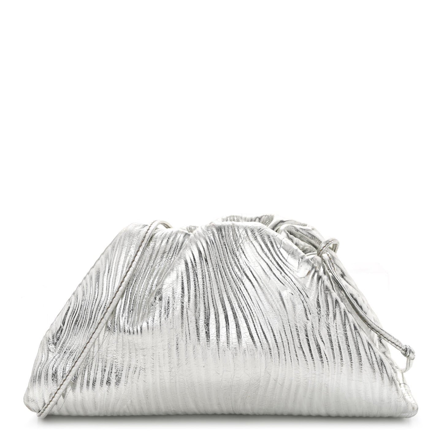 Metallic Bark Calfskin The Mini Pouch Silver