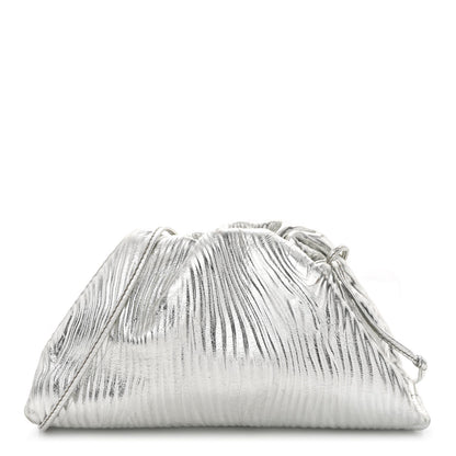 Metallic Bark Calfskin The Mini Pouch Silver