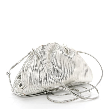 Metallic Bark Calfskin The Mini Pouch Silver