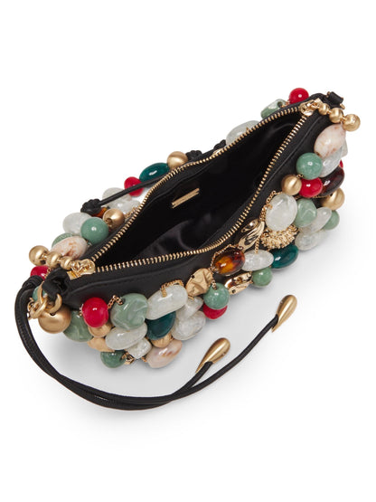 Multicolored-Stone Leather Shoulder Bag