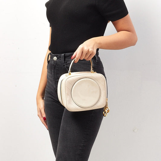 Off White Leather Blondie Top Handle Bag