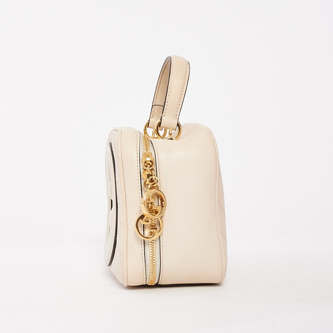 Off White Leather Blondie Top Handle Bag