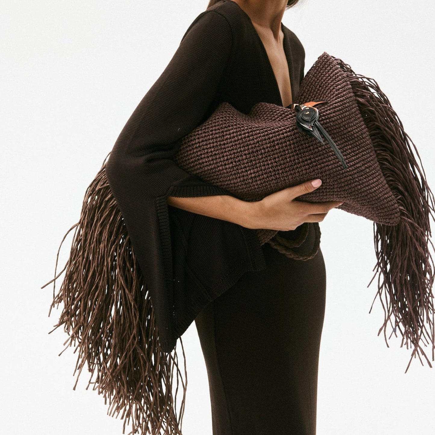 Straw Bag With Fringe