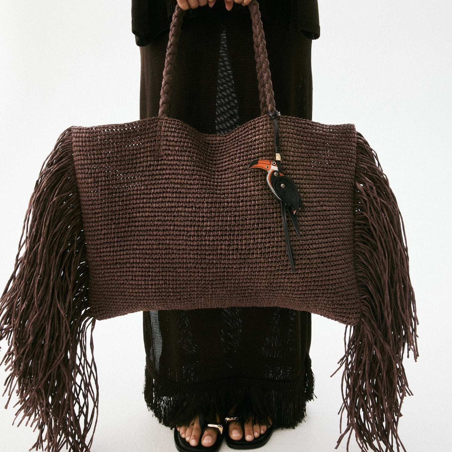 Straw Bag With Fringe