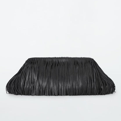 Tasselled Framed Clutch - Leather