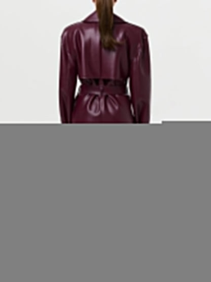 Vegan Leather Trench Coat