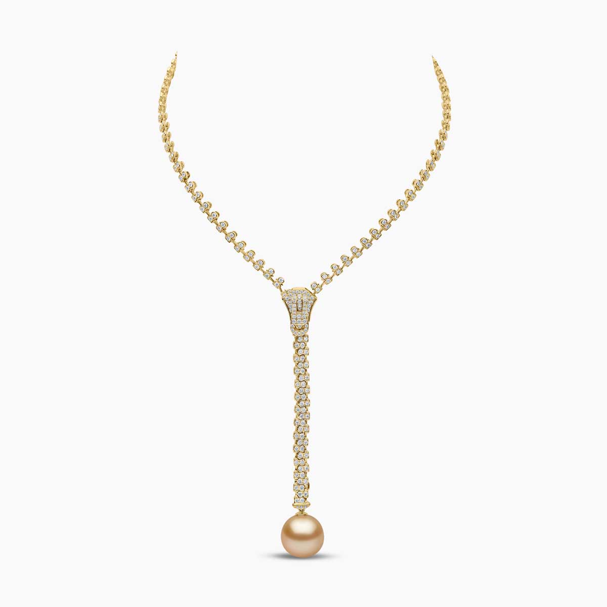South Sea Pearl And Diamond Zip Necklace