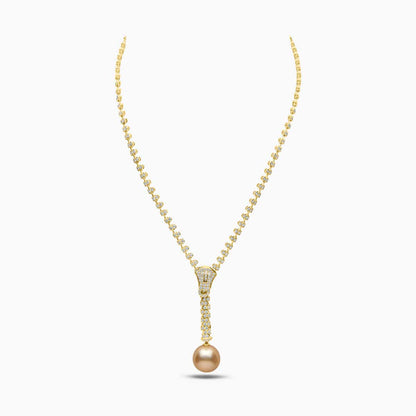 South Sea Pearl And Diamond Zip Necklace
