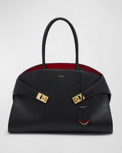 Hug Leather Top-Handle Bag