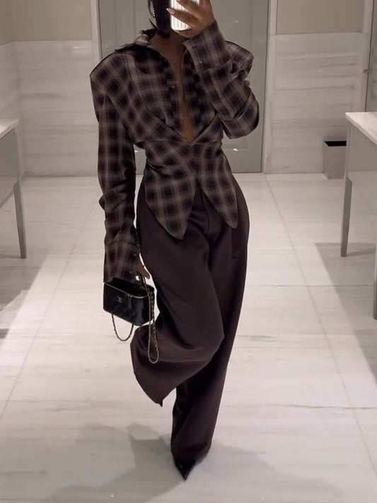 Cotton Shirt + Wide-leg Pants