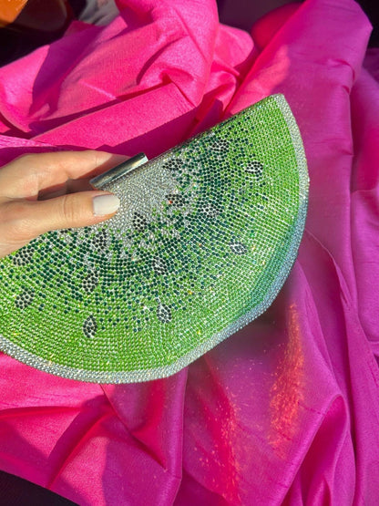 Rhinestone Iconic Fruit Slice Clutch