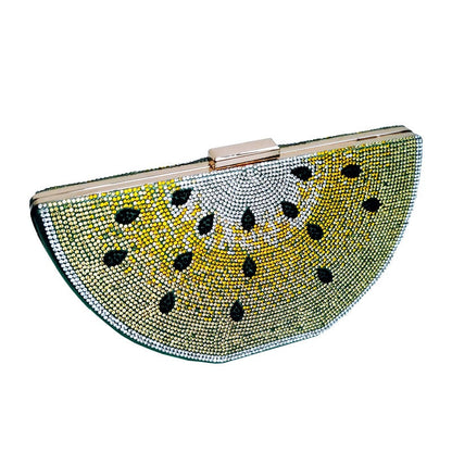 Rhinestone Iconic Fruit Slice Clutch