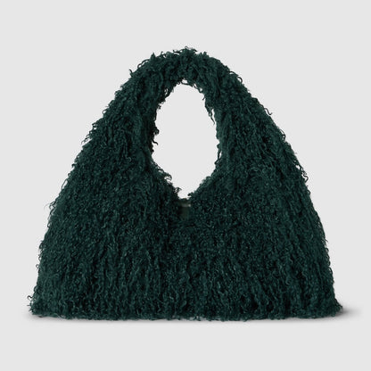 Fur And Hoop Detail Shoulder Bag