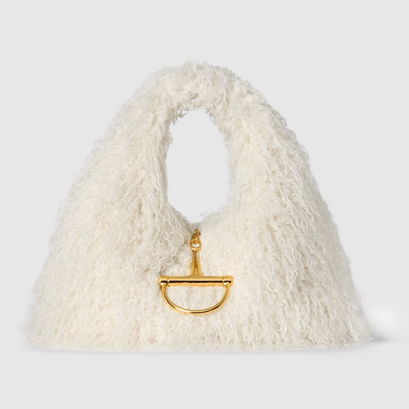 Fur And Hoop Detail Shoulder Bag